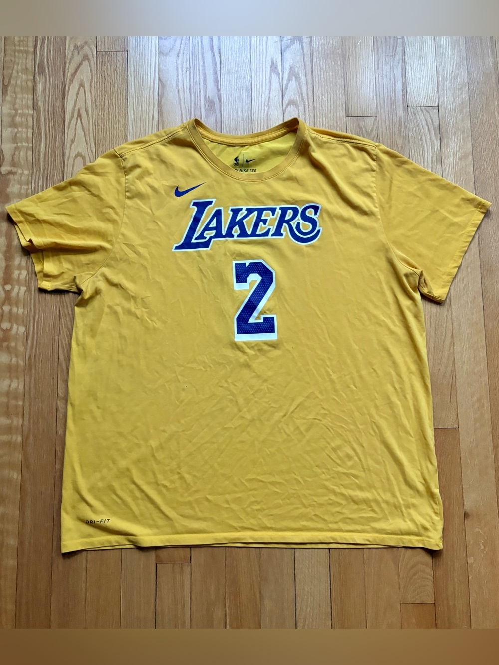 Lonzo Ball Los Angles Lakers NBA Men’s Shirt Jersey Men’s 2XL Gold